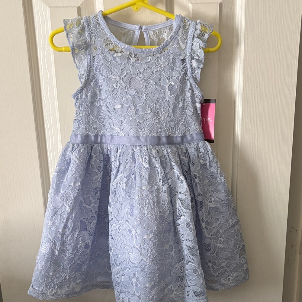 Zunie Light Blue Lace Kids Dress